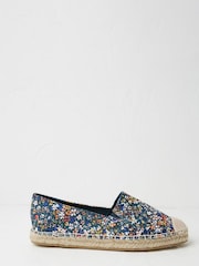 FatFace Blue Maggie Printed Espadrilles - Image 1 of 3
