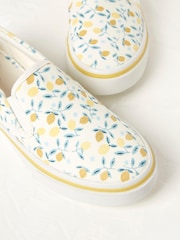 FatFace White Willow Lemons Slip-On Trainers - Image 3 of 4