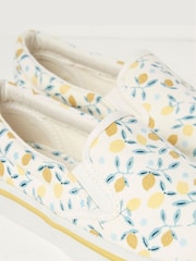 FatFace White Willow Lemons Slip-On Trainers - Image 4 of 4