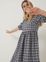 FatFace Blue Hannah Check Midi Dress - Image 4 of 6