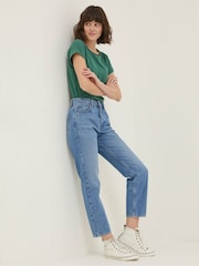 FatFace Blue Sutton Straight Cropped Jeans - Image 3 of 6