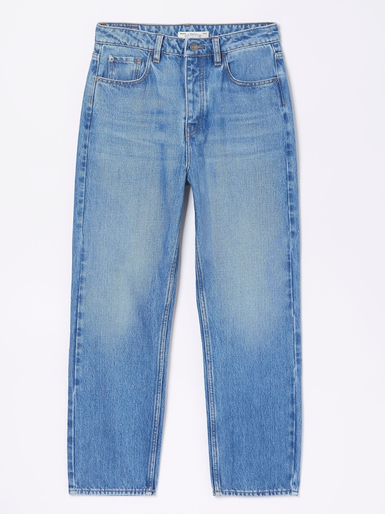 FatFace Blue Sutton Straight Cropped Jeans - Image 6 of 6
