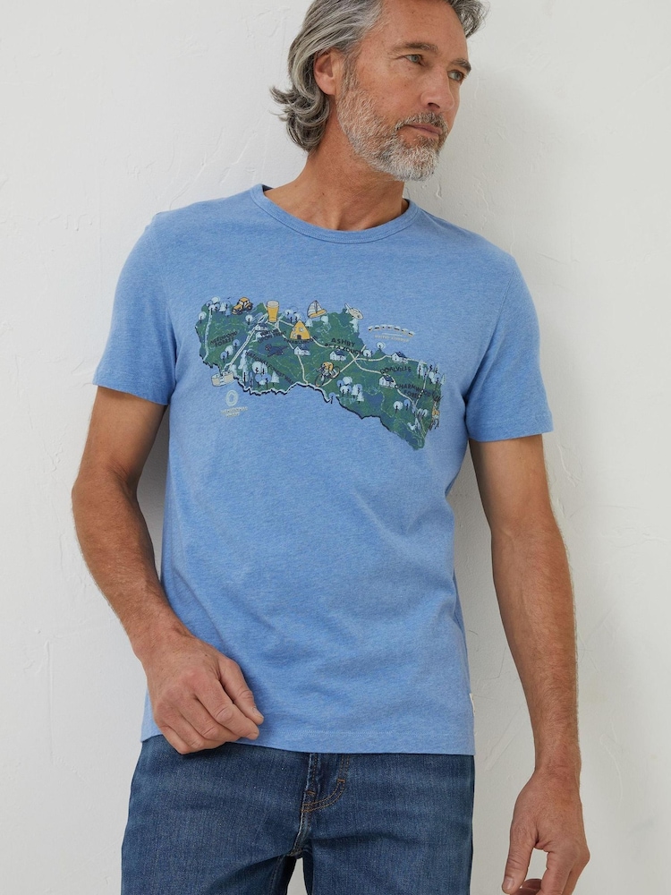 FatFace Blue National Forest Map Graphic T-Shirt - Image 1 of 5 FatFace Blue National Forest Map Graphic T-Shirt - Image 1 of 5