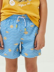 FatFace Light Blue Pattern Swim Shorts - Image 3 of 4