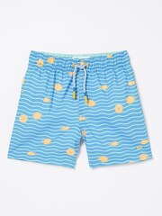 FatFace Light Blue Pattern Swim Shorts - Image 4 of 4