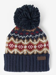 Barbour® Blue Boys Fairisle Pom Beanie Hat - Image 1 of 4