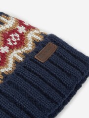 Barbour® Blue Boys Fairisle Pom Beanie Hat - Image 3 of 4