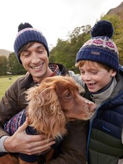 Barbour® Blue Boys Fairisle Pom Beanie Hat - Image 4 of 4