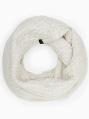 AllSaints White Jody Cable Snood Scarf - Image 1 of 4