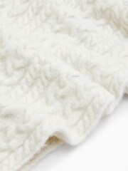 AllSaints White Jody Cable Snood Scarf - Image 4 of 4