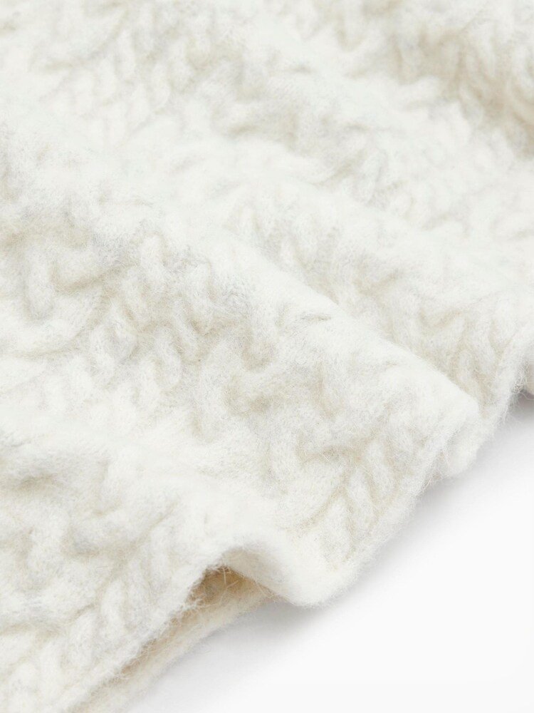 AllSaints White Jody Cable Snood Scarf - Image 4 of 4