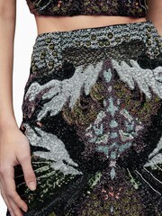 AllSaints Green Jamilia Gene Embroidered Skirt - Image 6 of 7
