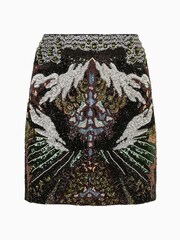 AllSaints Green Jamilia Gene Embroidered Skirt - Image 7 of 7