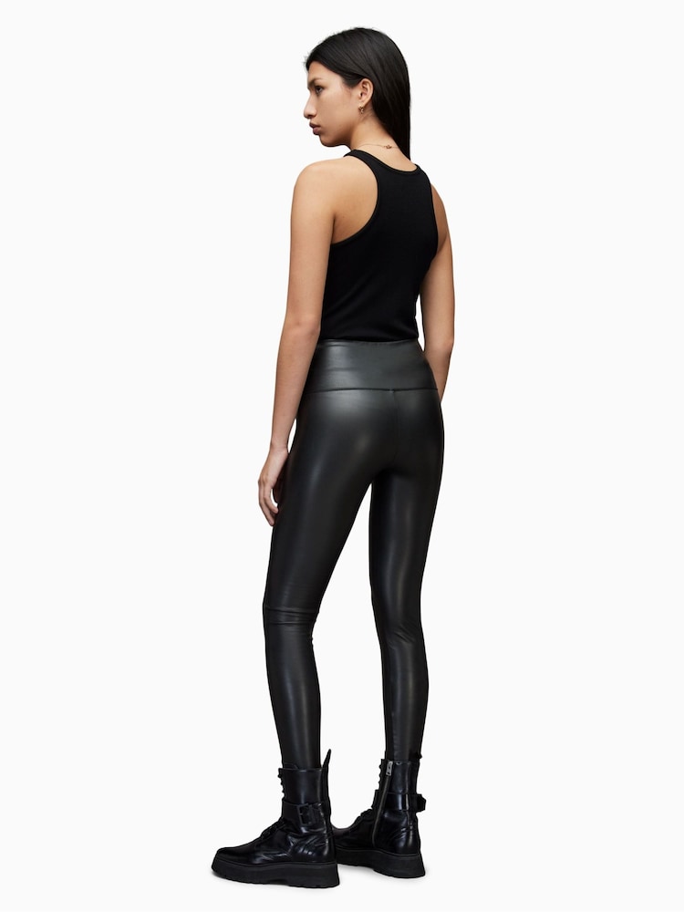 AllSaints Black Cora Leggings - Image 3 of 8