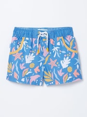 FatFace Blue Sea Scape Swim Shorts - Image 1 of 1