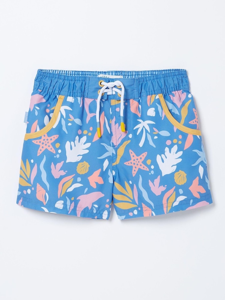 FatFace Blue Sea Scape Swim Shorts - Image 1 of 1