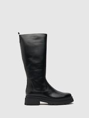 Schuh Black Drew Leather Knee Boots - Image 1 of 4