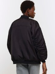 River Island Black Casual Easy Bomber Jacket - Image 2 of 5