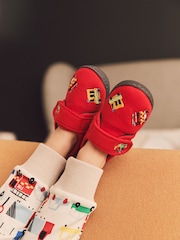 Red Transport Touch Fastening Cupsole Print Slippers - Image 1 of 9