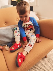 Red Transport Touch Fastening Cupsole Print Slippers - Image 2 of 9