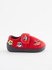 Red Transport Touch Fastening Cupsole Print Slippers - Image 4 of 9