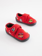 Red Transport Touch Fastening Cupsole Print Slippers - Image 5 of 9