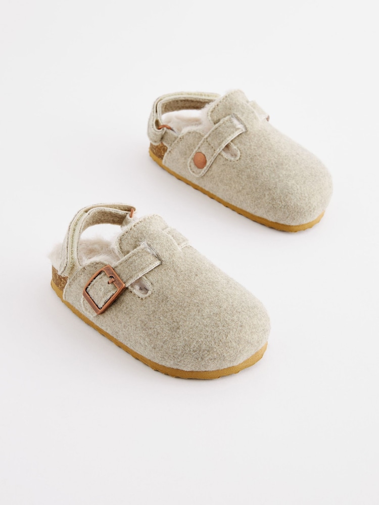 Grey Warm Lined Clog Slippers - Image 1 of 5