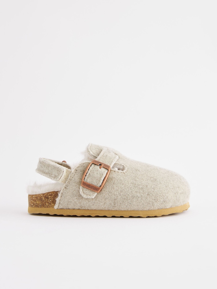 Grey Warm Lined Clog Slippers - Image 2 of 5
