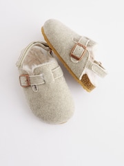 Grey Warm Lined Clog Slippers - Image 4 of 5