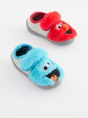 Red/Blue Sesame Street Touch Fastening Cupsole Print Slippers - Image 1 of 5