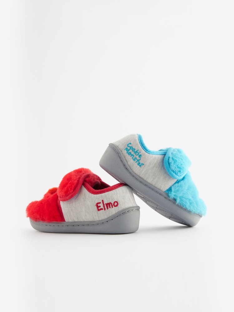 Buy Red/Blue Sesame Street Touch Fastening Cupsole Print Slippers