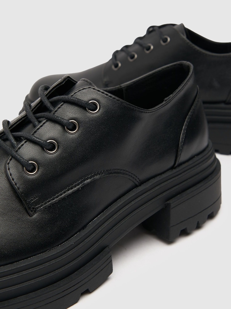 Schuh Landon Chunky Black Lace-Up Shoes - Image 4 of 4