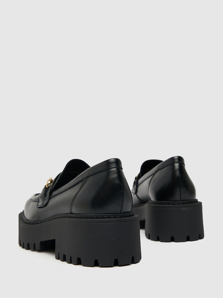 Schuh Lyla Black Leather Snaffle Shoes - Image 2 of 4