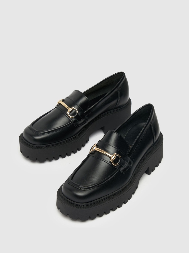 Schuh Lyla Black Leather Snaffle Shoes - Image 4 of 4