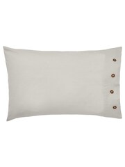 Morris & Co Silver Pure Linen Cotton Bed Housewife Pillowcase - Image 4 of 4