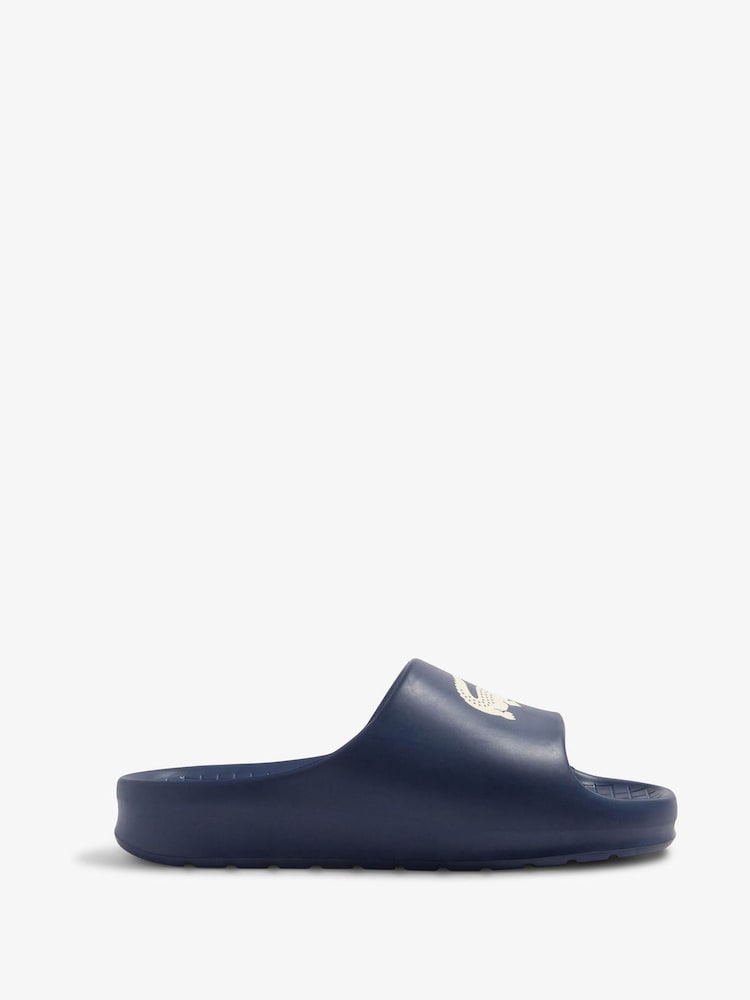 Lacoste Navy Blue Logo Rubber 2.0 Serve Sliders - Image 1 of 4