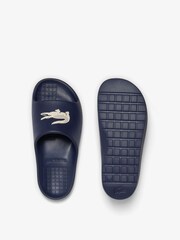 Lacoste Navy Blue Logo Rubber 2.0 Serve Sliders - Image 3 of 4