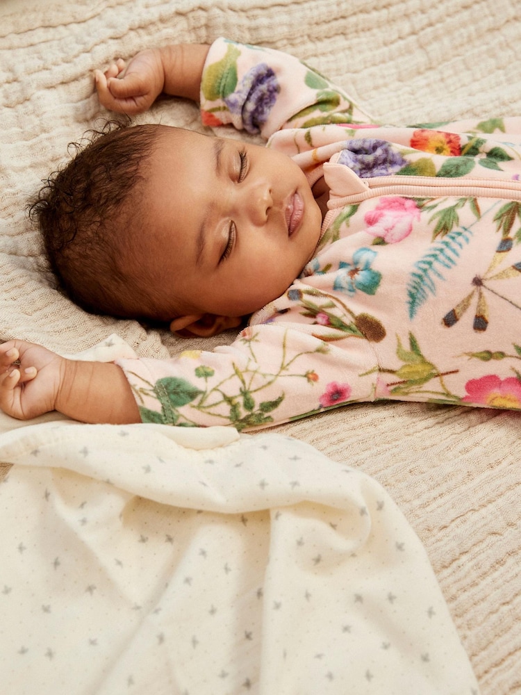 Pink Velour Sleepsuit (0mths-3yrs) - Image 2 of 8