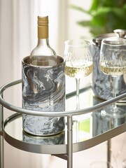 Silver Marble Print Wine Cooler - Image 1 of 4