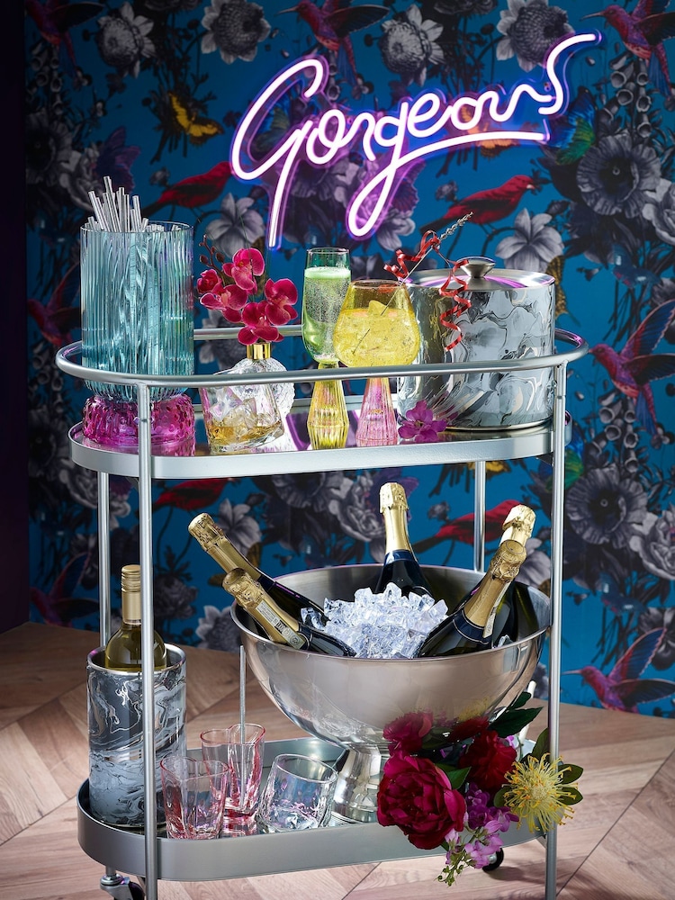 Silver Oval Drinks Trolley - Image 3 of 4