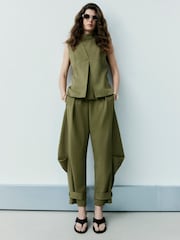 River Island Green Sleeveess High Neck Side Tab Top - Image 1 of 4