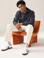 Charcoal Grey Hooded Premium Textured Overhead Hoodie - Image 5 of 7
