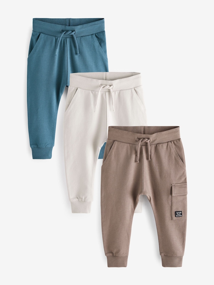 Blau - Utility-Jogginghosen in Super-Skinny-Fit, 3er-Pack (3 M.–7 J.) - Bild 1 von 3
