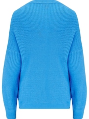Pour Moi Blue Ada Ruche Front Knit Jumper - Image 5 of 5