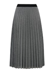 Pour Moi Silver Nina Lame Pleated Midi Skirt - Image 4 of 5