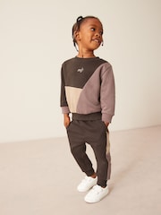 Chocolate Brown Colourblock Tracksuit (3mths-7yrs) - Image 1 of 8