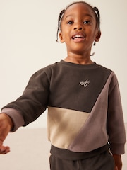 Chocolate Brown Colourblock Tracksuit (3mths-7yrs) - Image 3 of 8