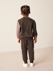 Chocolate Brown Colourblock Tracksuit (3mths-7yrs) - Image 4 of 8