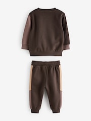 Chocolate Brown Colourblock Tracksuit (3mths-7yrs) - Image 7 of 8