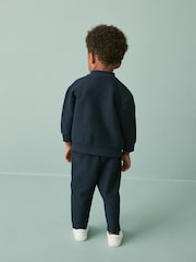 Mornarsko modra - Jersey Bomber jakna; suknjič In lahke hlače za prosti čas 2 Pieces Set (3mths-7yrs) - Slika 2 iz 7